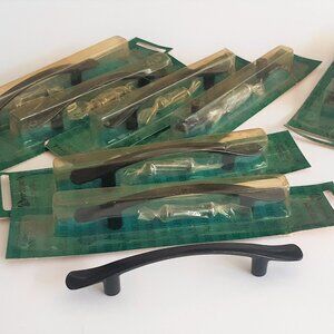 NOS VTG MCM Amerock Black Chrome T-102 BC Drawer Handles Pulls Cabinet Hardware